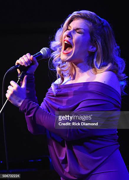 Emily West performs at City Winery Nashville on January 12, 2016 in Nashville, Tennessee.
