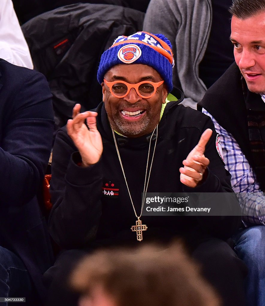 Celebrities Attend The Boston Celtics Vs New York Knicks Game - January 12, 2016