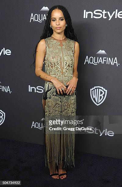 Actress Zoe Kravitz arrives at the 2016 InStyle And Warner Bros. 73rd Annual Golden Globe Awards Post-Party at The Beverly Hilton Hotel on January...