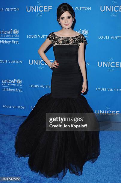 Actress Laura Marano arrives at the 6th Biennial UNICEF Ball at the Beverly Wilshire Four Seasons Hotel on January 12, 2016 in Beverly Hills,...