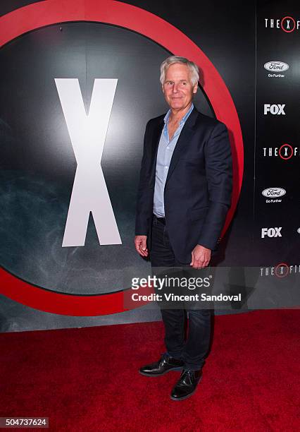 Executive producer Chris Carter attends the premiere of Fox's "The X-Files" at California Science Center on January 12, 2016 in Los Angeles,...