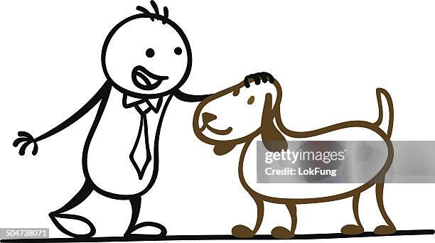 pet the dog - hyper dog stock illustrations