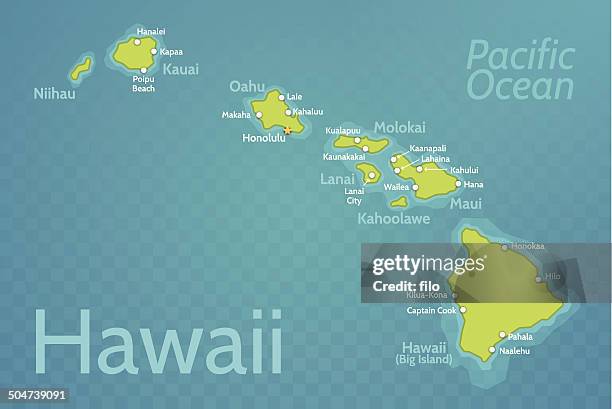 hawaii map - oahu stock illustrations
