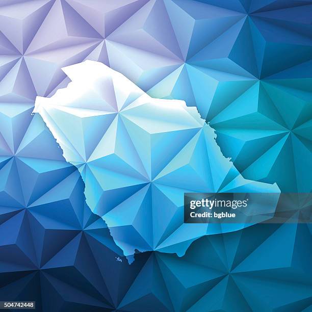 saudi arabia on abstract polygonal background - low poly, geometric - riyadh stock illustrations