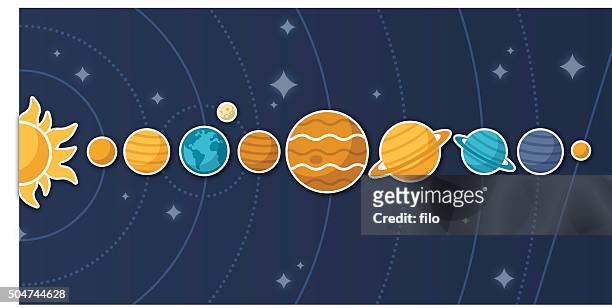 stockillustraties, clipart, cartoons en iconen met planets and solar system - maan