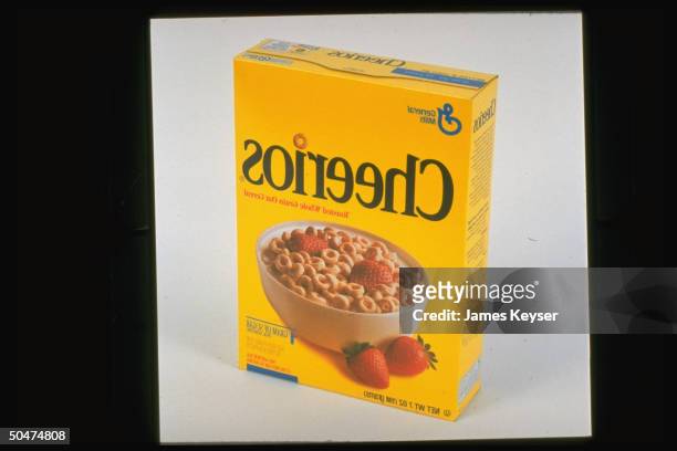 Front panel of General Mill's Cheerios cereal box.