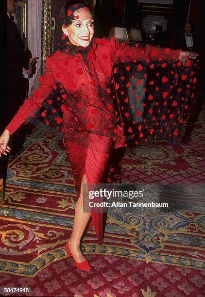 Singer Liliane Montevecchi attending Red Ball benefiting NYU Medical Center at Plaza Hotel.