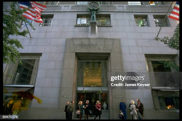 Tiffany & Co. Store facade on Fifth Avenue in NYC.