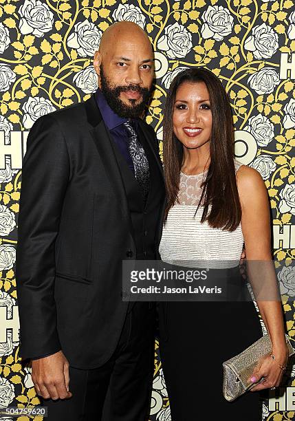 Writer John Ridley and wife Gayle Ridley attend HBO's post 2016 Golden Globe Awards party at Circa 55 Restaurant on January 10, 2016 in Los Angeles,...
