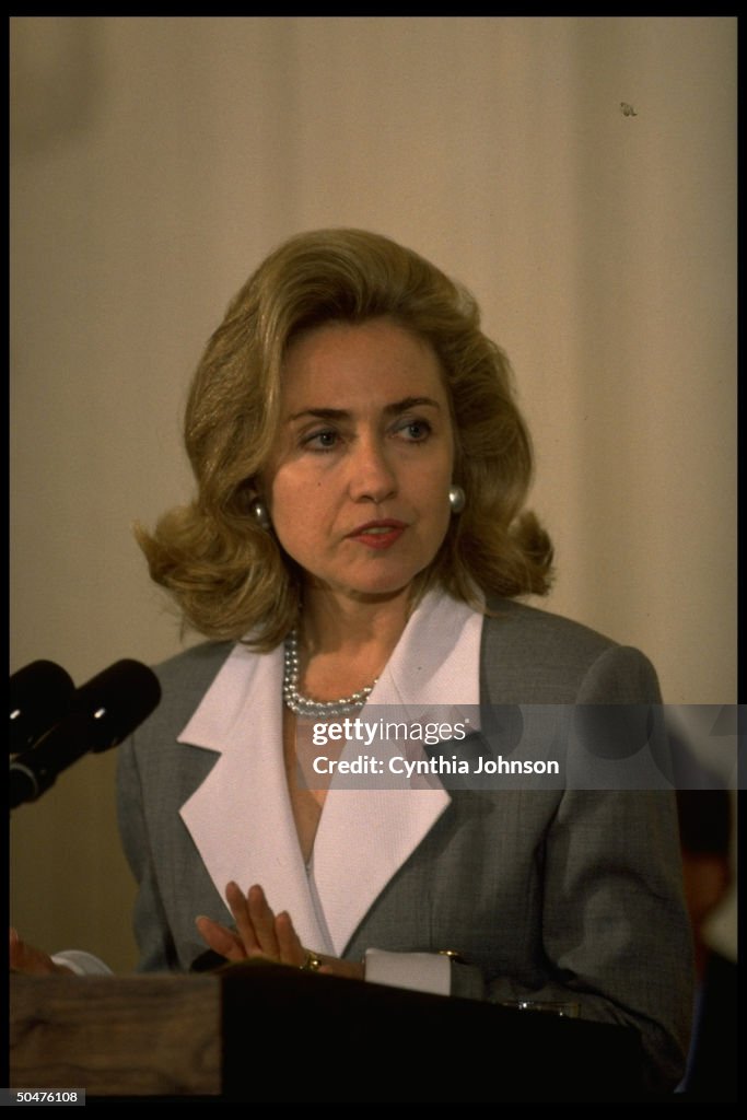 Hillary Rodham 1st Lady Hillary Rodham Clinton speaking at WH event. News Photo ...