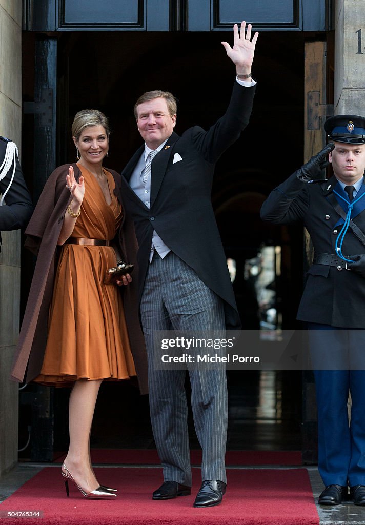 King Willem-Alexander and Queen Maxima Of The Netherlands Attend New Year's Reception at Royal Palace