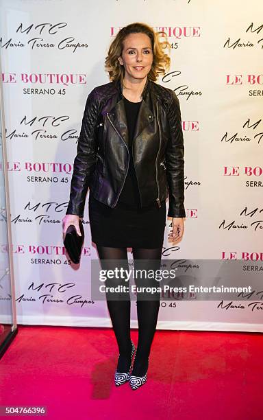 Rocio Carrasco attends the presentation of the first shoes collection by Maria Teresa Campos on January 12, 2016 in Madrid, Spain.