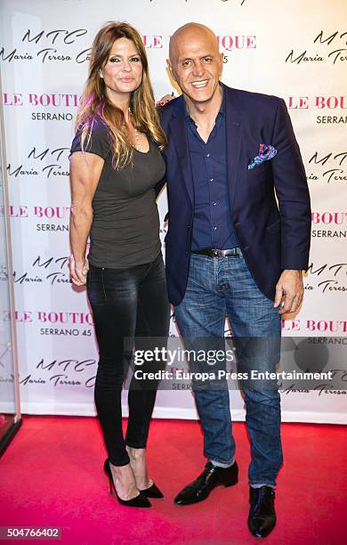 Makoke and Kiko Matamoros attend the presentation of the first shoes collection by Maria Teresa Campos on January 12, 2016 in Madrid, Spain.