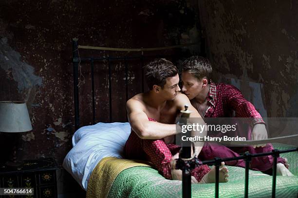 Competitive diver Tom Daley and screenwriter Dustin Lance Black are photographed for Out magazine on November 7, 2015 in London, England.