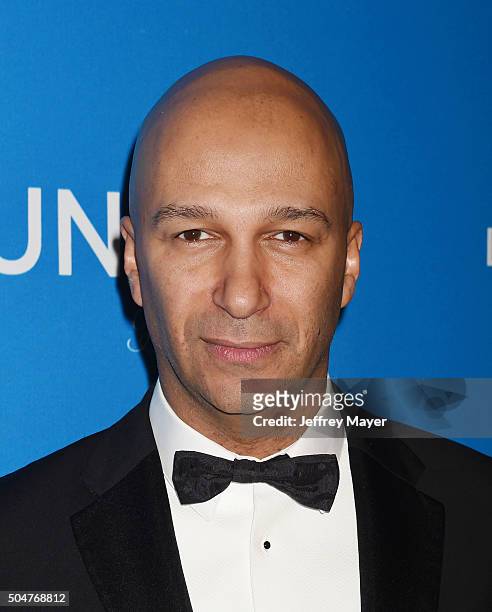 Musician Tom Morello arrives at the 6th Biennial UNICEF Ball at the Beverly Wilshire Four Seasons Hotel on January 12, 2016 in Beverly Hills,...