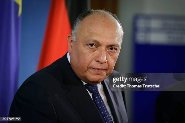 Sameh Shoukry, Foreign Minister of Egypt on January 13, 2016 in Berlin, Germany.