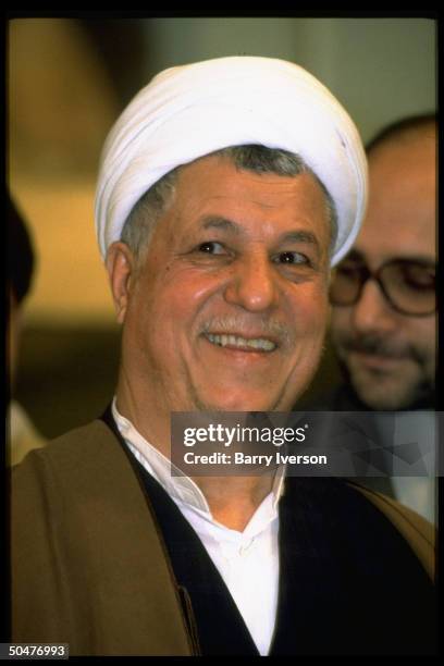 Pres. Ali Akbar Hashimi Rafsanjani at polls during elections.