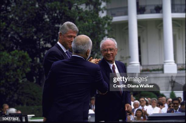 Israeli Pm Rabin Jordanian King Hussein Photos and Premium High Res ...