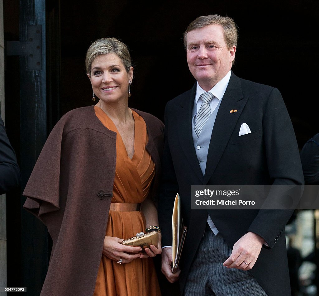King Willem-Alexander and Queen Maxima Of The Netherlands Attend New Year's Reception at Royal Palace