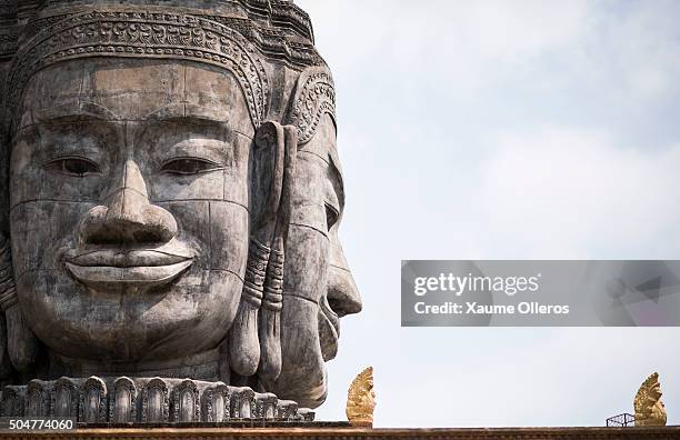 Statue with four faces is seen at a temple in Kampong Thom province on January 5, 2016 Kampong Thom, Cambodia. Kampong Thom is Cambodia's second...