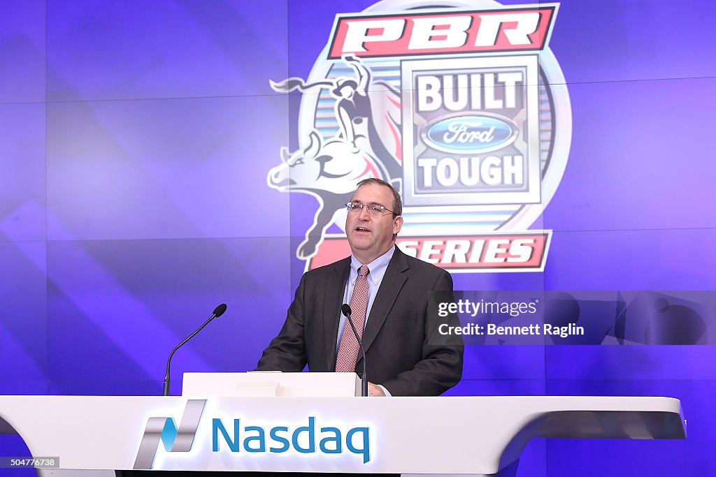 Professional Bull Riders (PBR) Ring The Nasdaq Stock Market Opening Bell