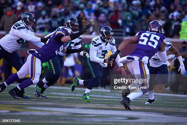 Playoffs: Seattle Seahawks QB Russell Wilson in action vs Minnesota Vikings at US Bank Stadium. Minneapolis, MN 1/10/2016 CREDIT: Tom Lynn