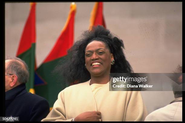 Opera singer Jessye Norman attending Holocaust Memorial Museum dedication ceremony.