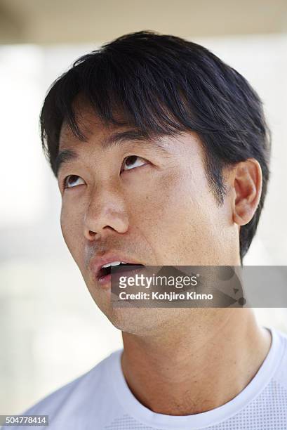 Closeup portrait of Kevin Na during photo shoot on the hotel balcony of The Cosmopolitan. Las Vegas, NV 8/20/2015 CREDIT: Kohjiro Kinno