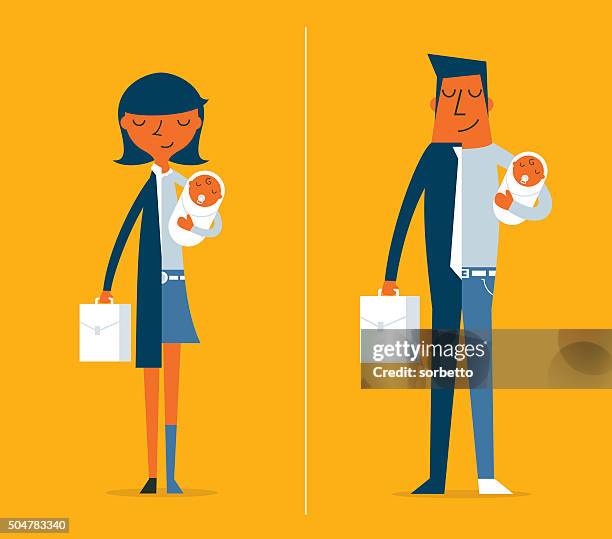 father and mother - working wife stock illustrations