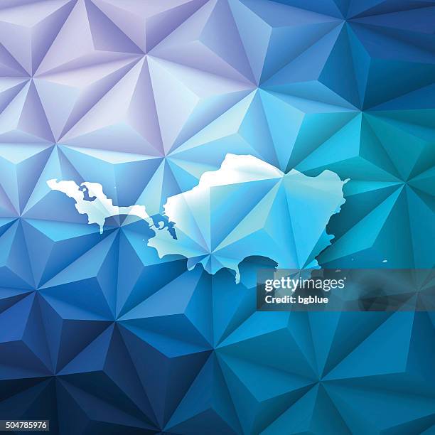 sint maarten on abstract polygonal background - low poly, geometric - st maarten stock illustrations