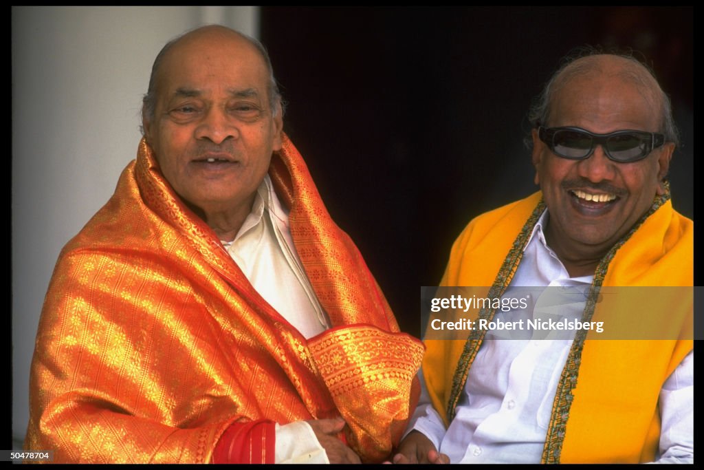 M A Rao Congress party pres. former PM Narasimha Rao w. Tamil Nadu regional ...
