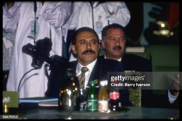 Yemeni Pres. Ali Abdullah Saleh attending post-Israeli elections Arab summit.