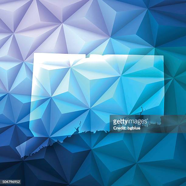 connecticut on abstract polygonal background - low poly, geometric - bridgeport connecticut stock illustrations