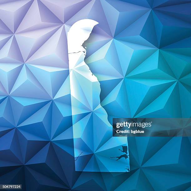 delaware auf abstrakte polygonal hintergrund-low poly, geometrische - dover delaware stock-grafiken, -clipart, -cartoons und -symbole