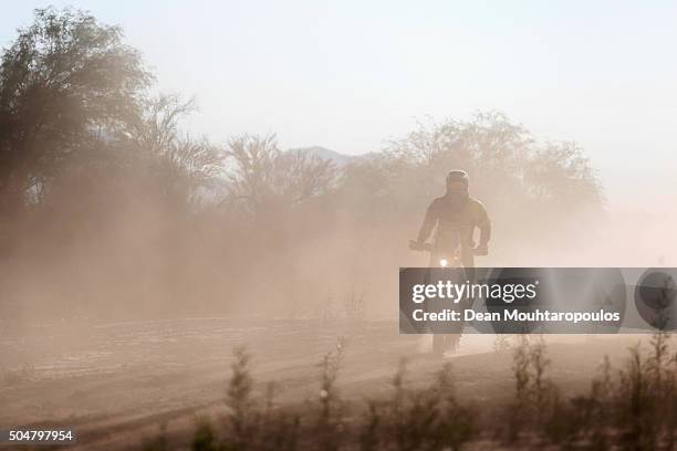 Stefan Svitko of Slovakia riding on and for KTM 450 RALLY REPLICA SLOVNAFT TEAM competes on day 10 stage 9 during the 2016 Dakar Rally on January 12,...