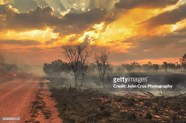 outback fires - australia wildfire stockfoto's en -beelden