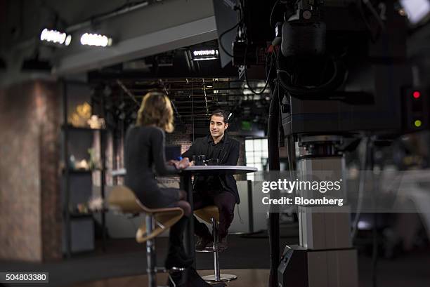 Image was created using a variable planed lens. Kayvon Beykpour, co-founder and chief executive officer of Periscope, speaks during a Bloomberg West...