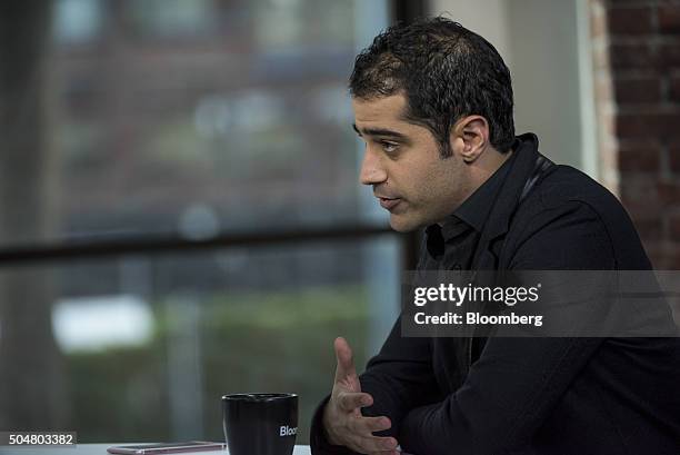 Kayvon Beykpour, co-founder and chief executive officer of Periscope, speaks during a Bloomberg West Television interview in San Francisco, U.S., on...