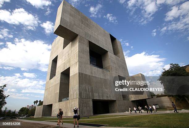 View of Chilean architect Alejandro Aravena's Innovation Centre of the Catholic University of Chile building in Santiago, Chile, on January 13, 2016....