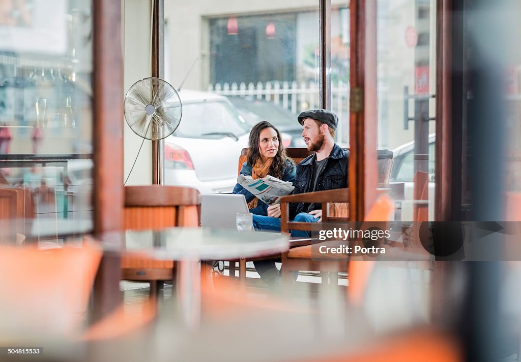 Couple in restaurant