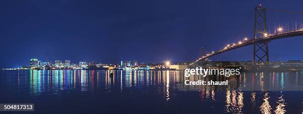 haligonian panorama - halifax bridge stock pictures, royalty-free photos & images