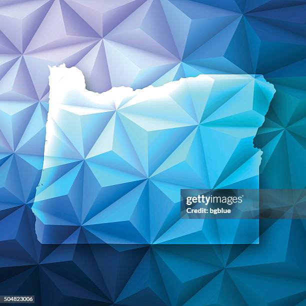 stockillustraties, clipart, cartoons en iconen met oregon on abstract polygonal background - low poly, geometric - oregon amerikaanse staat