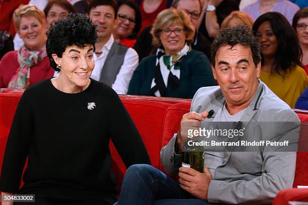Actress Chantal Ladesou, disguised as Eric Carriere, presents the Theater Play "Nelson", performed at theatre de la porte Saint-Martin, and Member of...