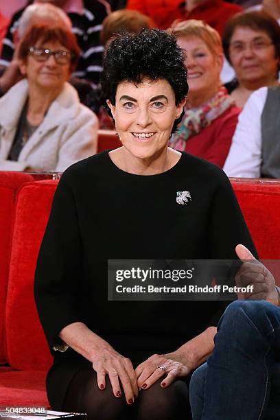 Actress Chantal Ladesou, disguised as Eric Carriere, presents the Theater Play "Nelson", performed at theatre de la porte Saint-Martin, during the...