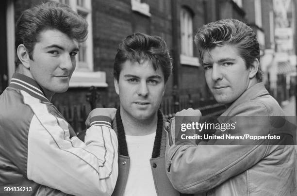 English rockabilly band The Jets, featuring brothers Bob Cotton, Ray Cotton and Tony Cotton in London on 26th September 1985.