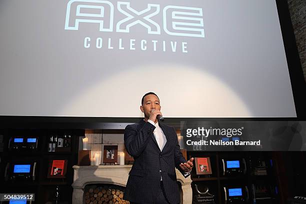 And John Legend reveal the new 2016 AXE Collective at the Find Your Magic launch event on January 13, 2016 in New York City.