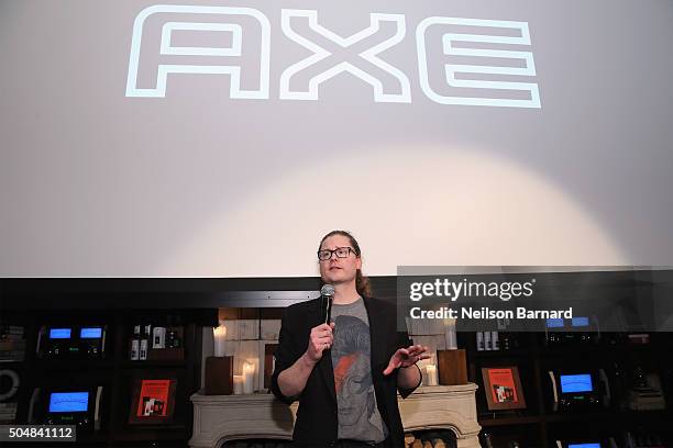 Senior Marketing Director Matthew McCarthy speaks as AXE and John Legend reveal the new 2016 AXE Collective at the Find Your Magic launch event on...