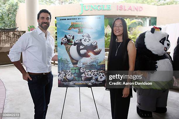 Alessandro Carloni and Jennifer Yuh Nelson attend an event celebrating Kung Fu Panda 3 to benefit Boys and Girls Clubs of Miami and Amigos For Kids...