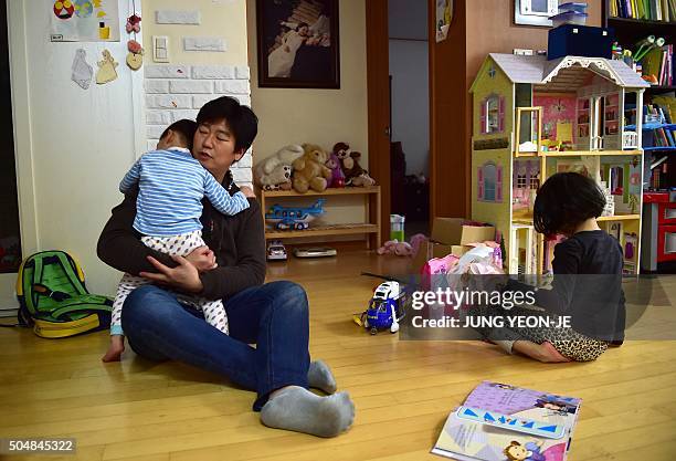 To go with AFP story 'SKorea-population-birth-family-gender', FEATURE by Jung Ha-Won This picture taken on December 22, 2015 shows South Korean...