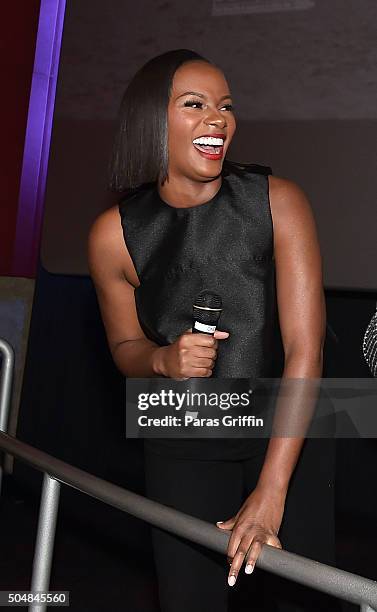 Tika Sumpter attend "Ride Along 2" advance screening at Regal Cinemas Atlantic Station on January 13, 2016 in Atlanta, Georgia.